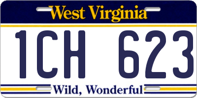 WV license plate 1CH623