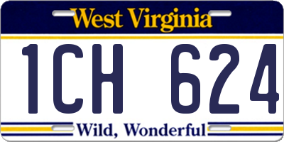 WV license plate 1CH624