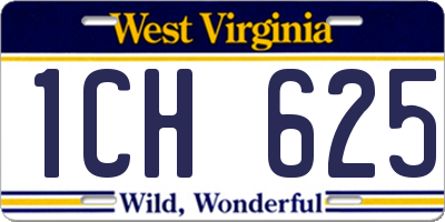 WV license plate 1CH625