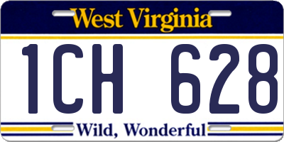WV license plate 1CH628