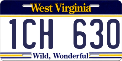 WV license plate 1CH630