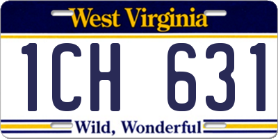 WV license plate 1CH631
