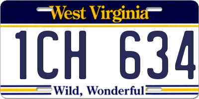 WV license plate 1CH634