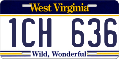 WV license plate 1CH636