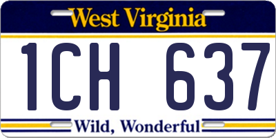 WV license plate 1CH637