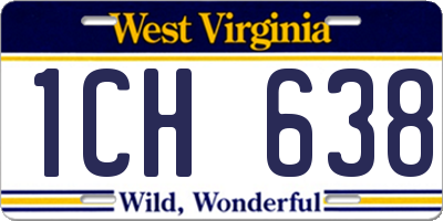 WV license plate 1CH638
