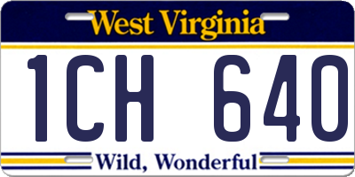 WV license plate 1CH640