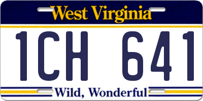 WV license plate 1CH641