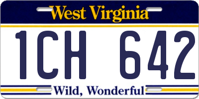 WV license plate 1CH642
