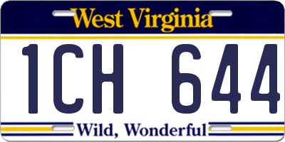 WV license plate 1CH644
