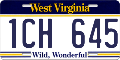 WV license plate 1CH645