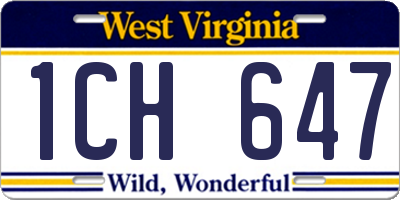 WV license plate 1CH647