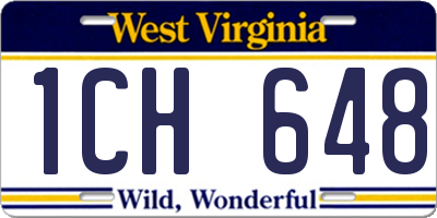 WV license plate 1CH648