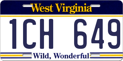 WV license plate 1CH649