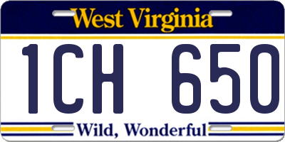 WV license plate 1CH650