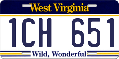 WV license plate 1CH651