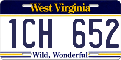 WV license plate 1CH652
