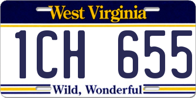 WV license plate 1CH655