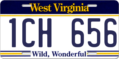 WV license plate 1CH656