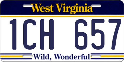 WV license plate 1CH657