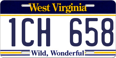 WV license plate 1CH658