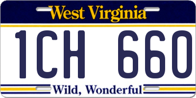 WV license plate 1CH660