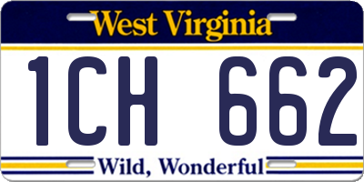 WV license plate 1CH662