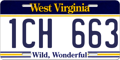 WV license plate 1CH663