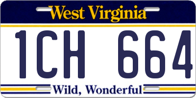 WV license plate 1CH664