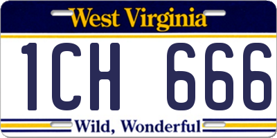 WV license plate 1CH666