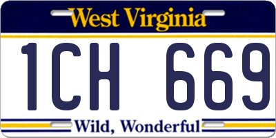 WV license plate 1CH669
