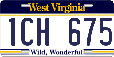 WV license plate 1CH675