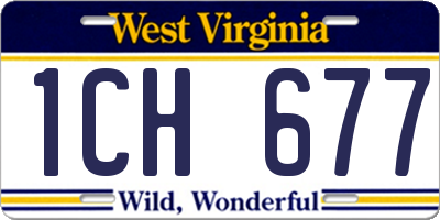 WV license plate 1CH677