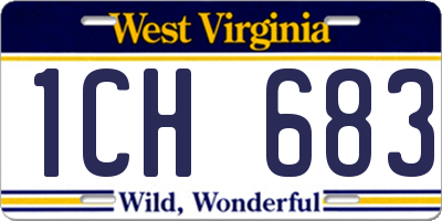 WV license plate 1CH683