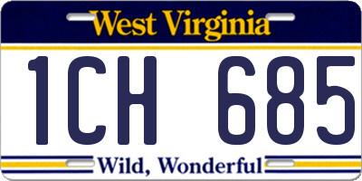 WV license plate 1CH685
