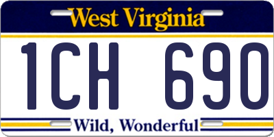 WV license plate 1CH690