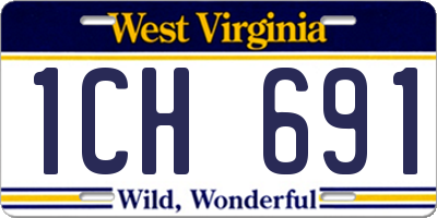 WV license plate 1CH691