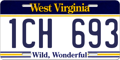 WV license plate 1CH693