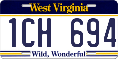 WV license plate 1CH694