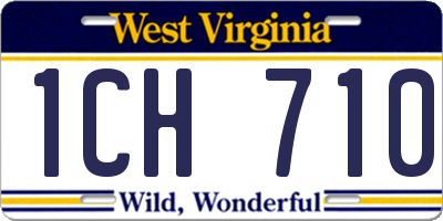 WV license plate 1CH710