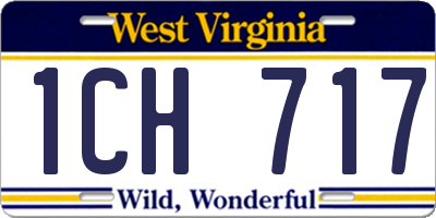 WV license plate 1CH717