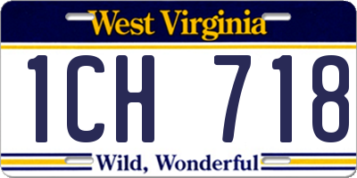 WV license plate 1CH718
