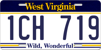 WV license plate 1CH719