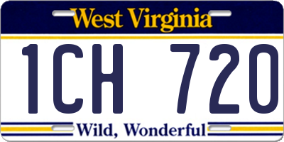 WV license plate 1CH720