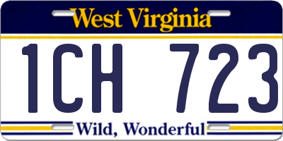 WV license plate 1CH723