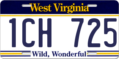 WV license plate 1CH725