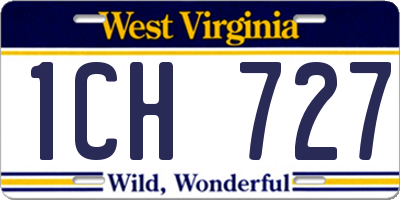 WV license plate 1CH727