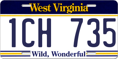 WV license plate 1CH735