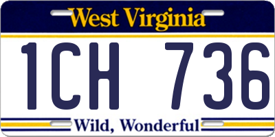 WV license plate 1CH736