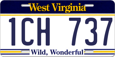 WV license plate 1CH737